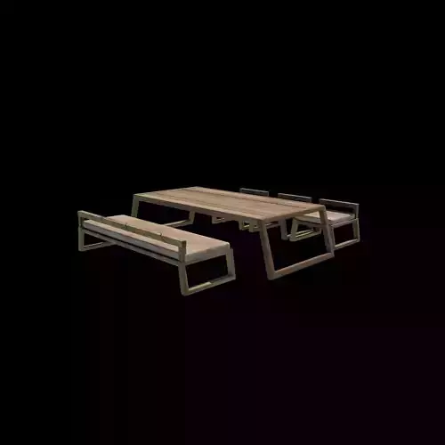 low dining set  3D model 5