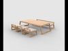low dining set  3D model_1