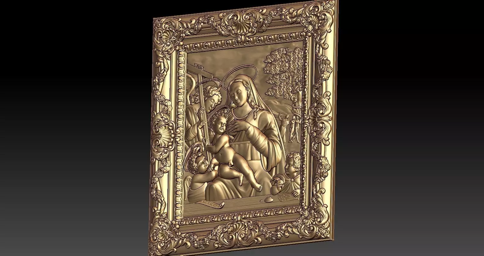 virgin marry with child  3D model_4