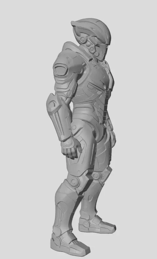 Futuristic Warrior 3D model_3