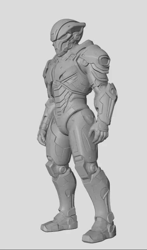 Futuristic Warrior 3D model_6
