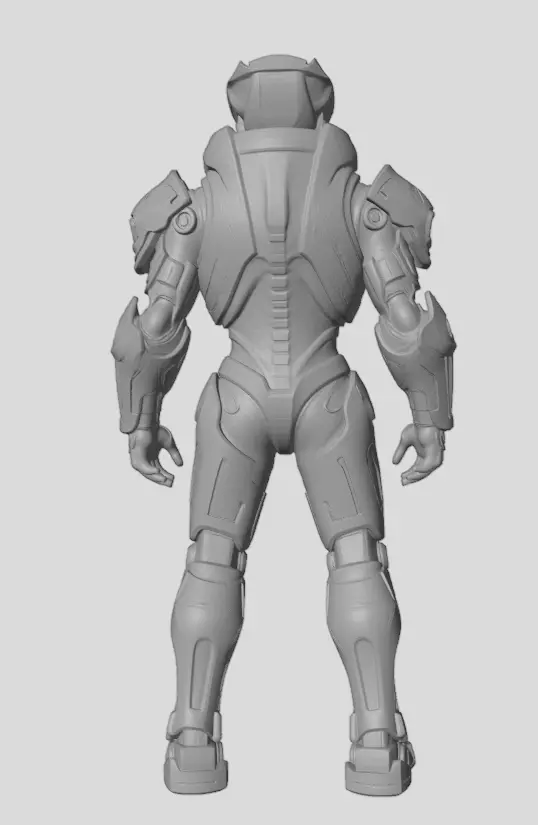 Futuristic Warrior 3D model_4