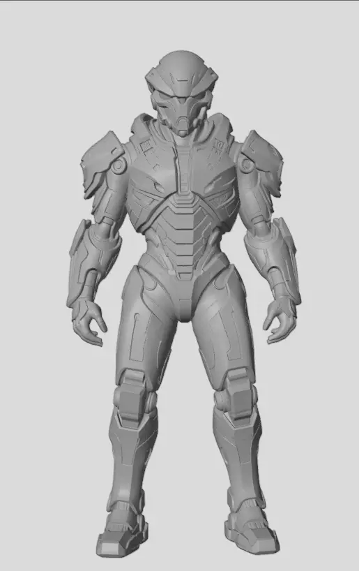 Futuristic Warrior 3D model_7