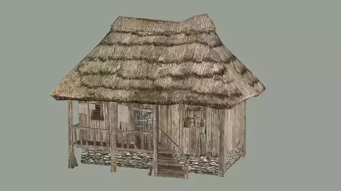  Wooden Hut A Low-Poly 3D Model Low-poly 3D model