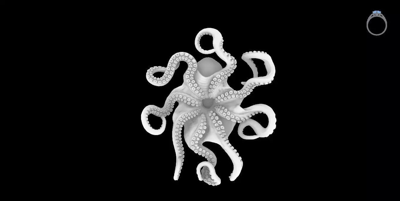 Octopus Pendant 3D print model_2