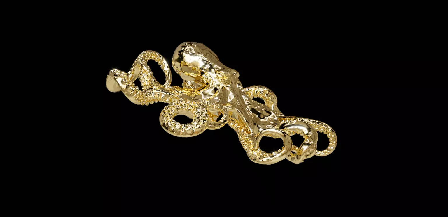 Octopus Pendant 3D print model_6