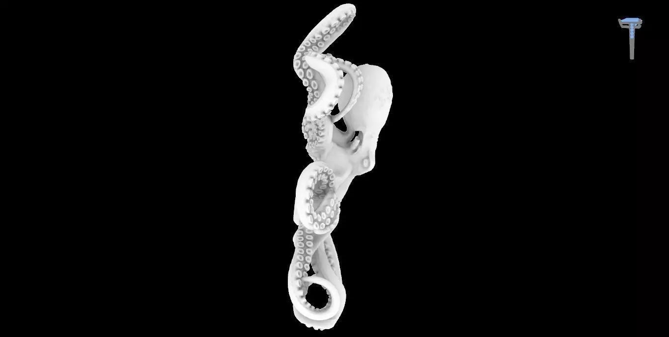 Octopus Pendant 3D print model_4