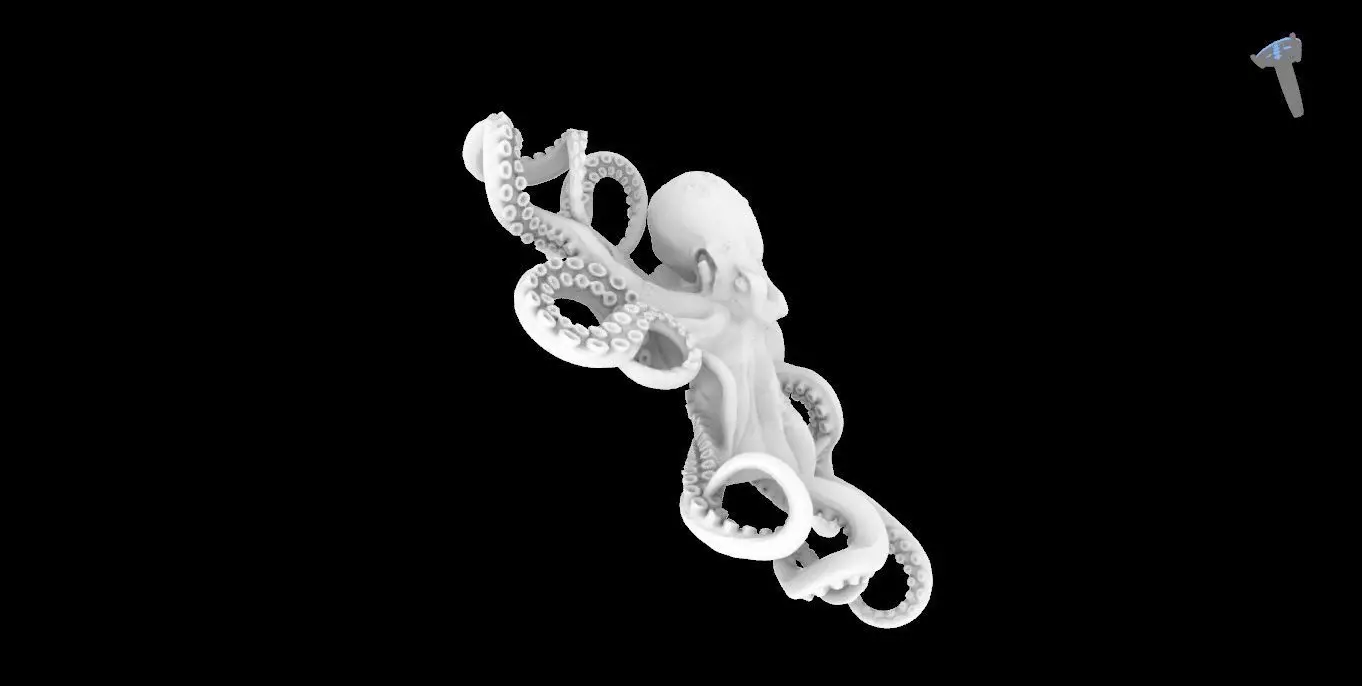 Octopus Pendant 3D print model_0