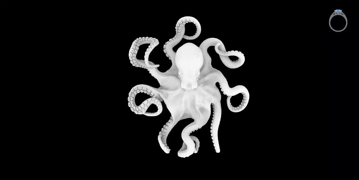 Octopus Pendant 3D print model_3