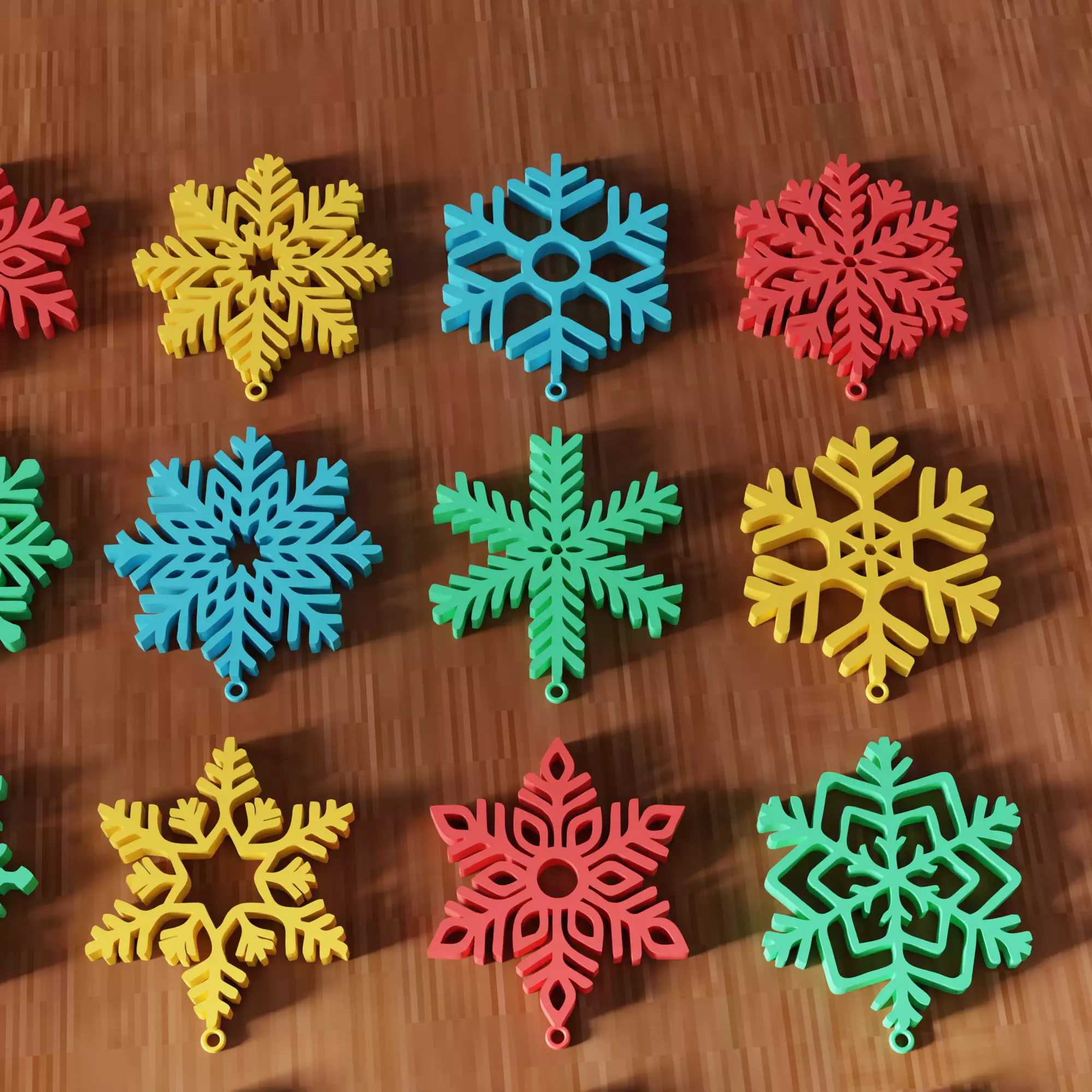 Christmas Snowflake Ornament Hanging 25 Piece Bundle - 473 3D print model_7