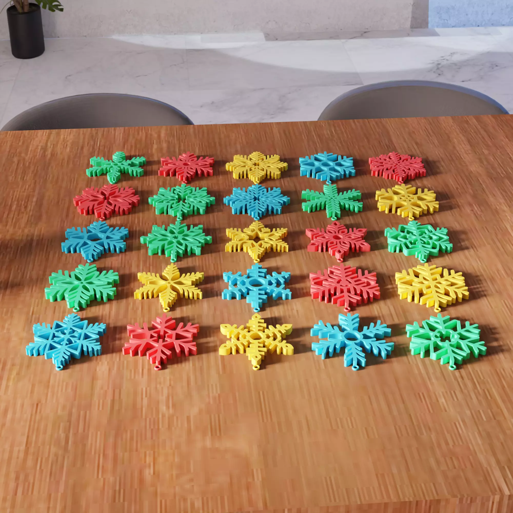 Christmas Snowflake Ornament Hanging 25 Piece Bundle - 473 3D print model_3