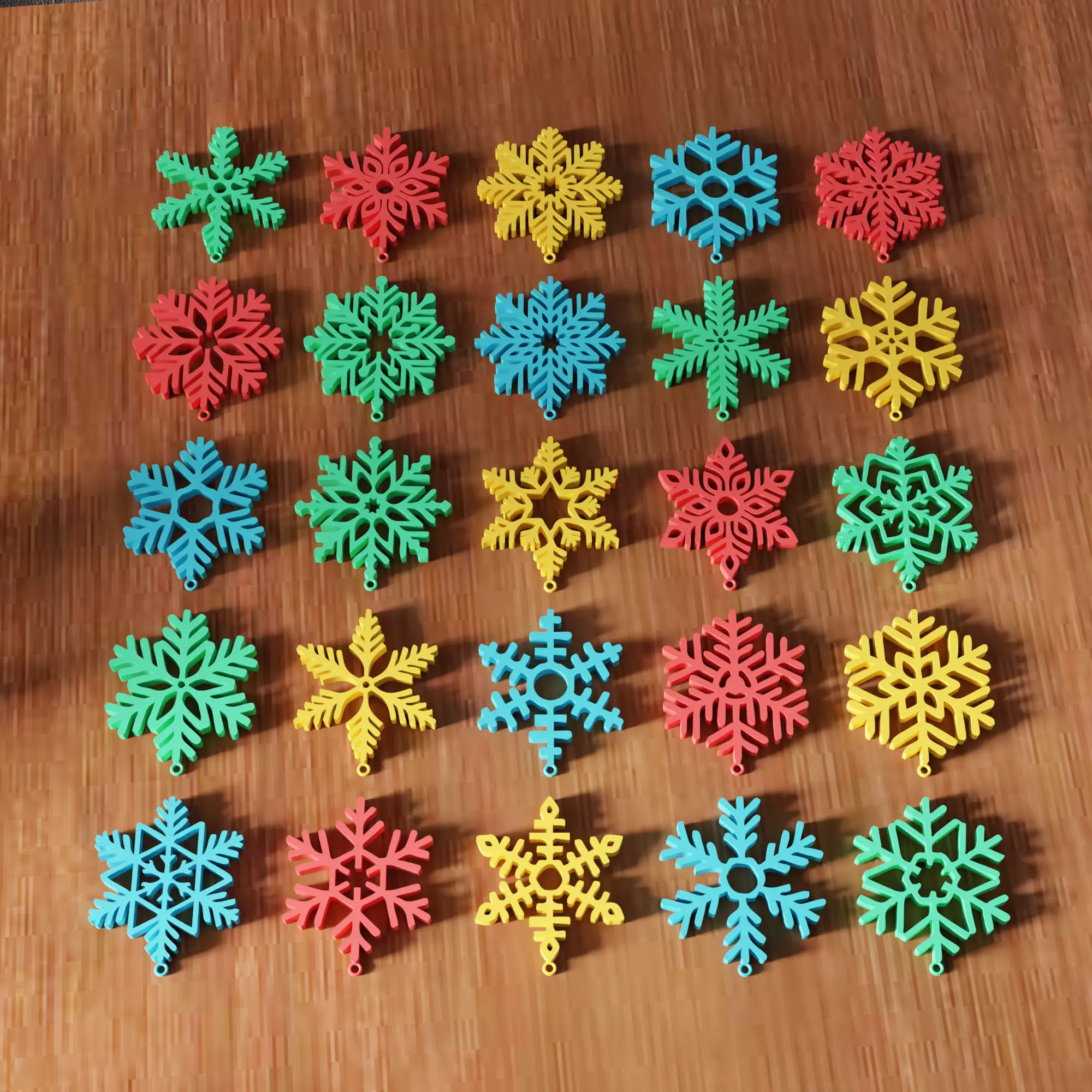 Christmas Snowflake Ornament Hanging 25 Piece Bundle - 473 3D print model_5