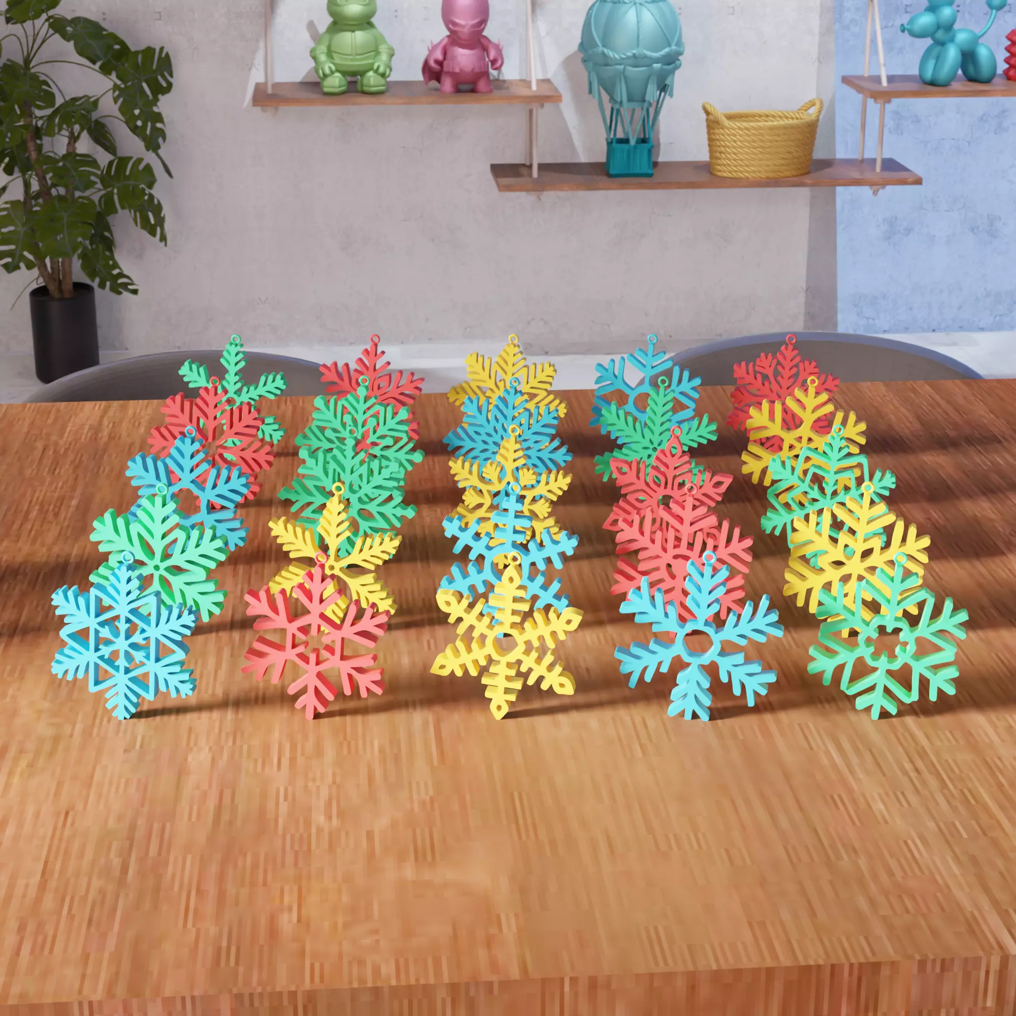 Christmas Snowflake Ornament Hanging 25 Piece Bundle - 473 3D print model_1