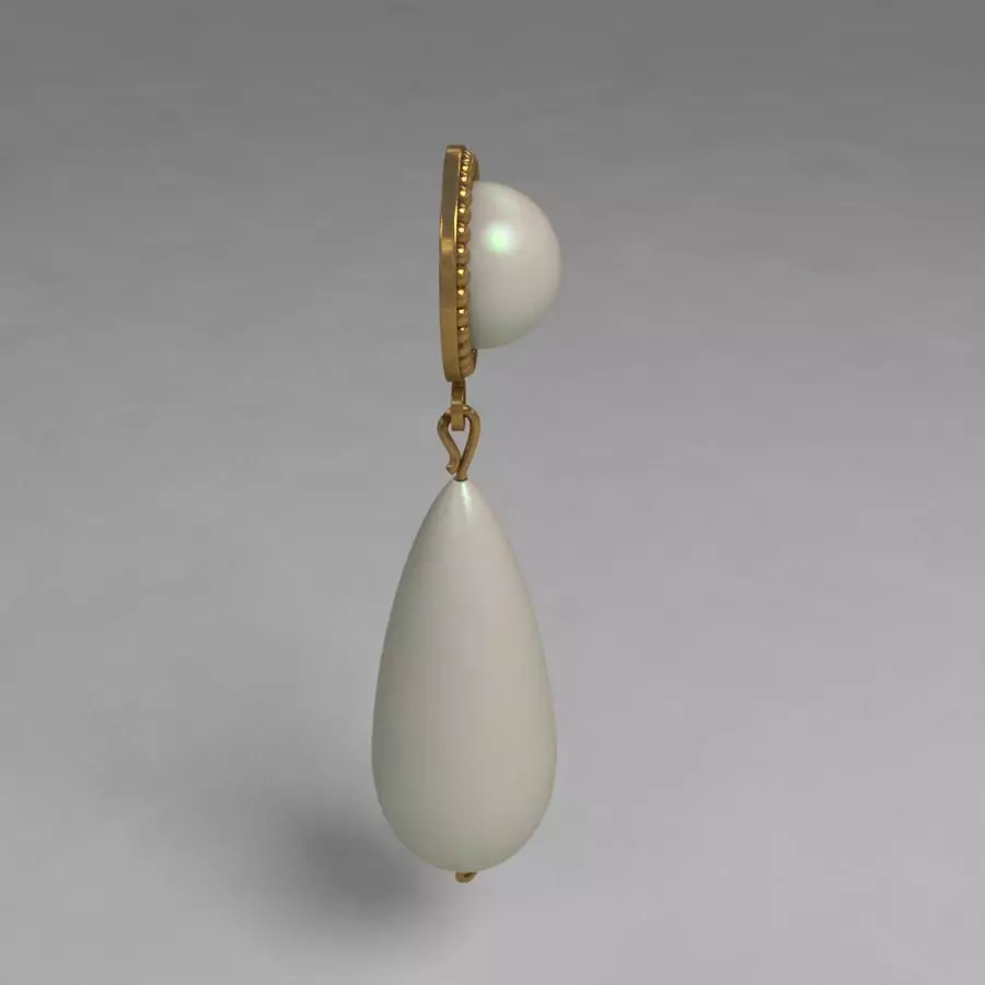 Opal Earrings Low-poly 3D model_1
