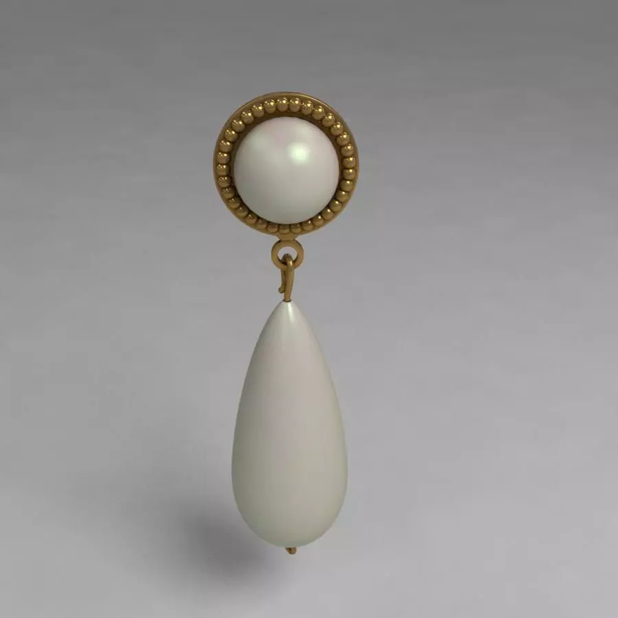 Opal Earrings Low-poly 3D model_0