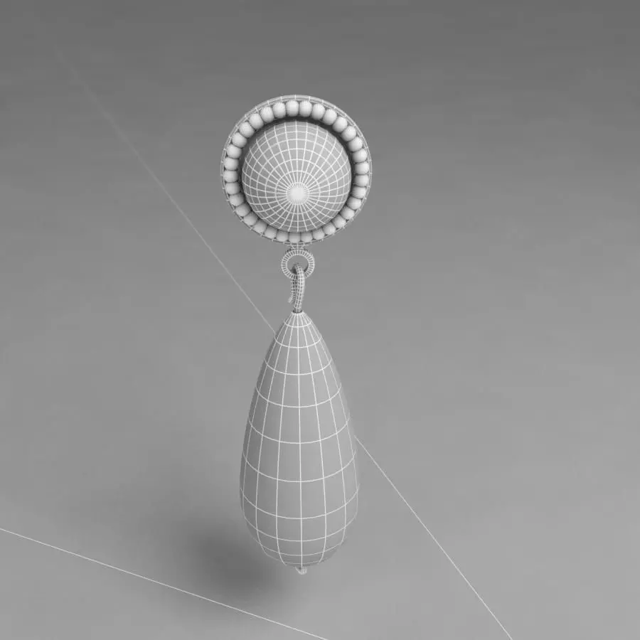 Opal Earrings Low-poly 3D model_3