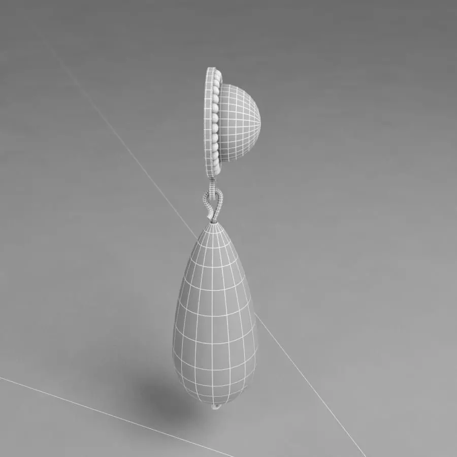 Opal Earrings Low-poly 3D model_4