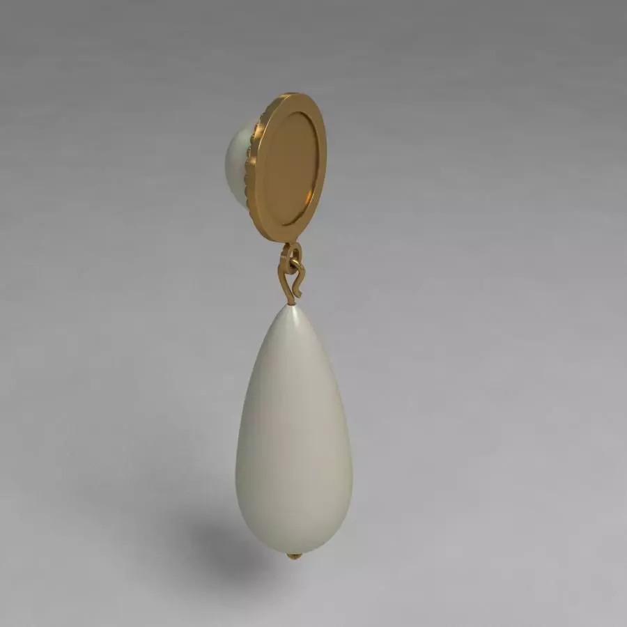 Opal Earrings Low-poly 3D model_2