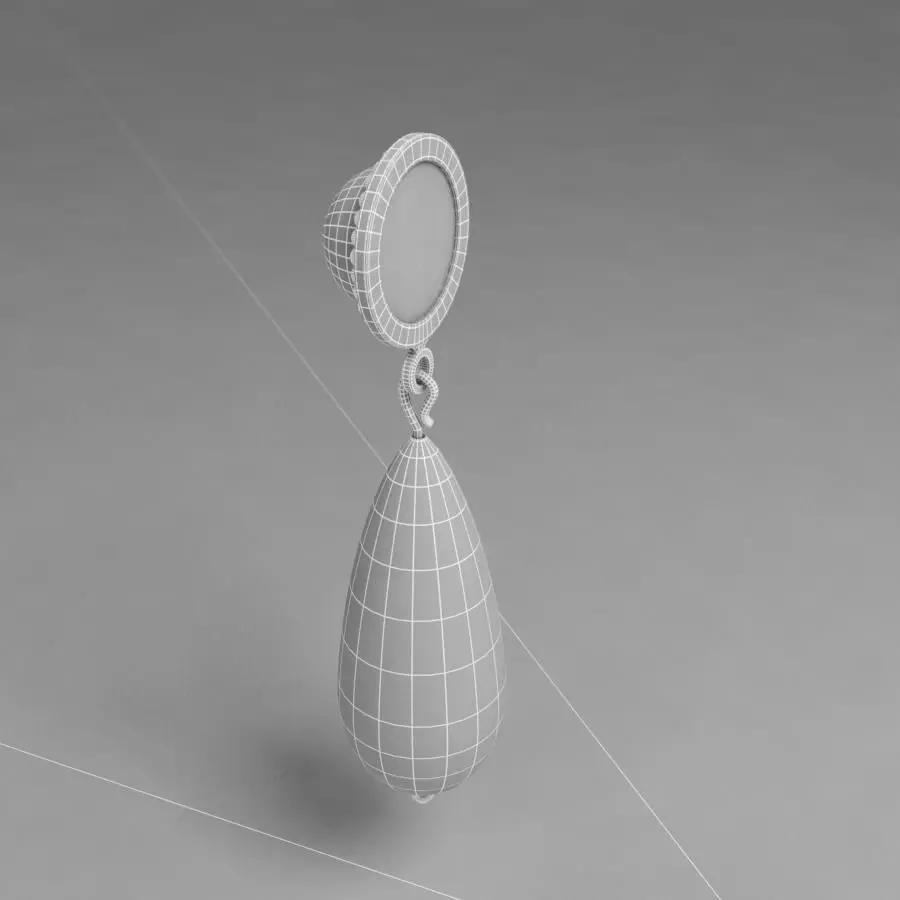 Opal Earrings Low-poly 3D model_5