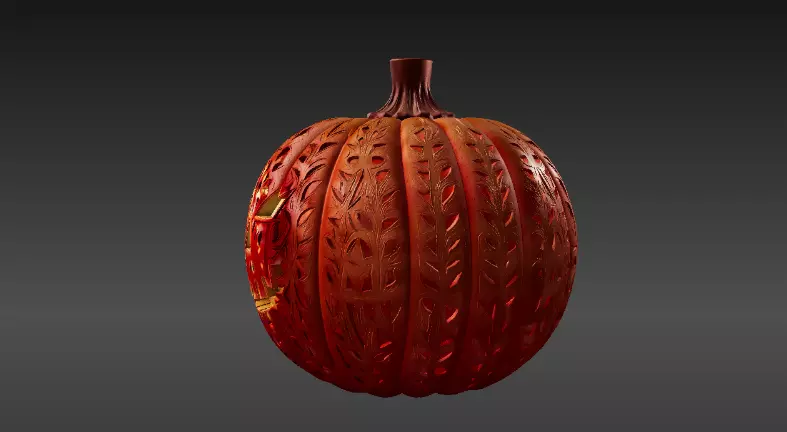Pumpkin Candle Lantern 3D Print Model Halloween Pumpkin 3D model_7