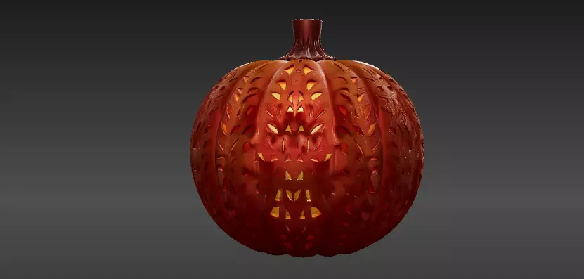 Pumpkin Candle Lantern 3D Print Model Halloween Pumpkin 3D model_8