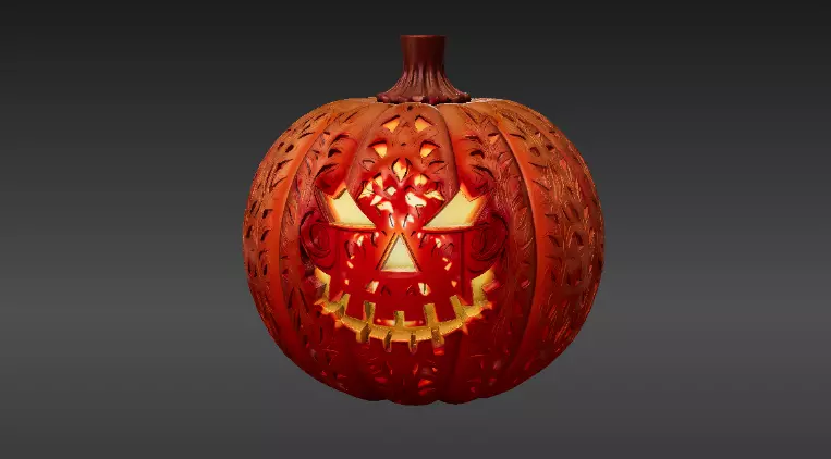 Pumpkin Candle Lantern 3D Print Model Halloween Pumpkin 3D model_4