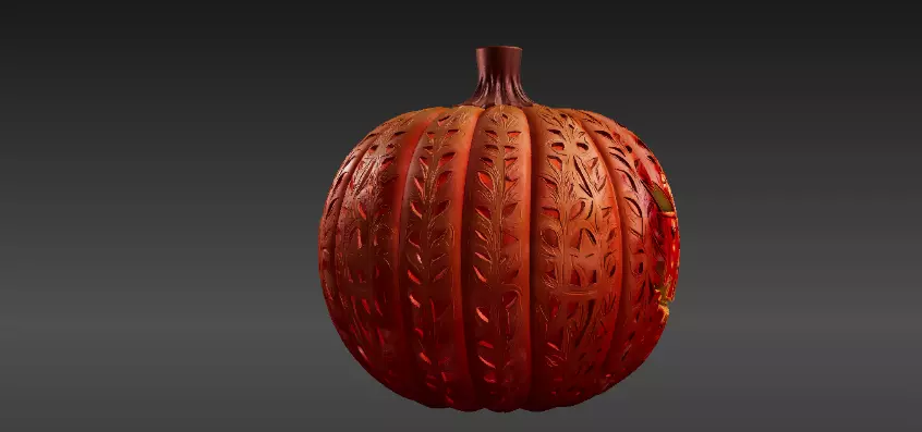 Pumpkin Candle Lantern 3D Print Model Halloween Pumpkin 3D model_9
