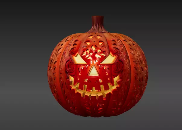 Pumpkin Candle Lantern 3D Print Model Halloween Pumpkin 3D model_11