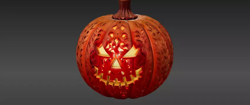 Pumpkin Candle Lantern 3D Print Model Halloween Pumpkin 3D model_5