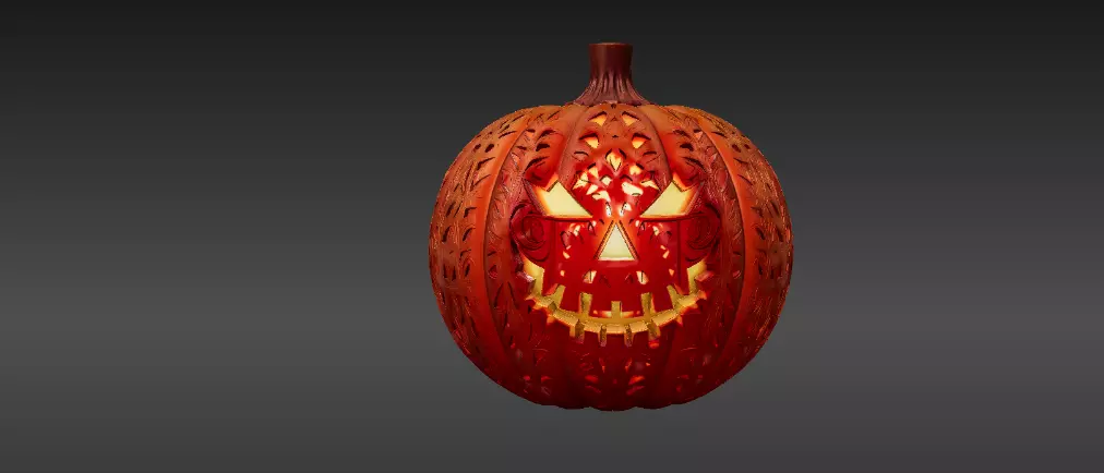 Pumpkin Candle Lantern 3D Print Model Halloween Pumpkin 3D model_1