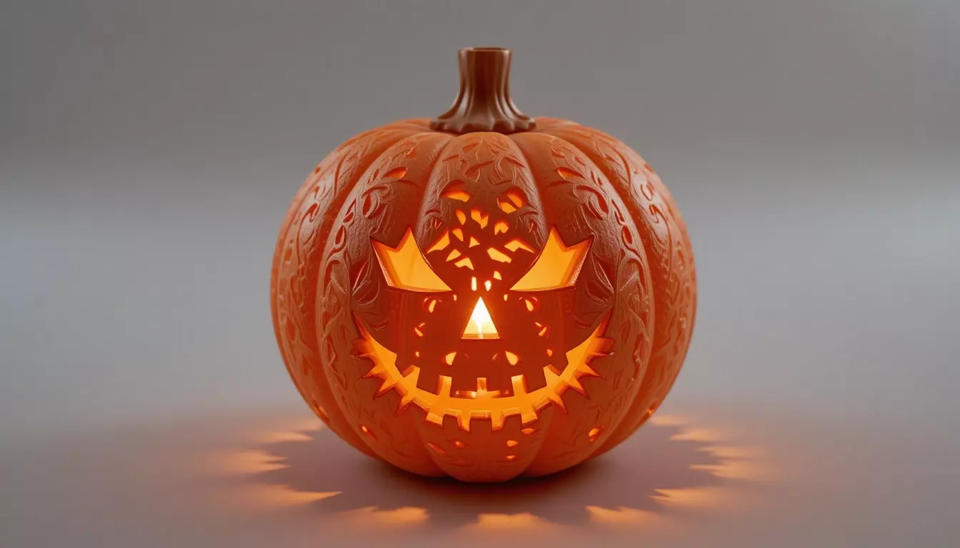 Pumpkin Candle Lantern 3D Print Model Halloween Pumpkin 3D model_0
