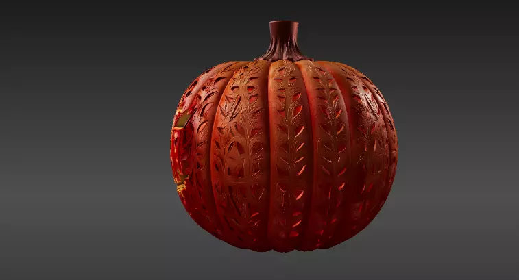 Pumpkin Candle Lantern 3D Print Model Halloween Pumpkin 3D model_2