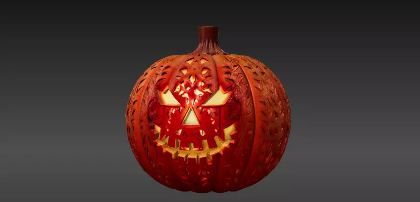 Pumpkin Candle Lantern 3D Print Model Halloween Pumpkin 3D model_10