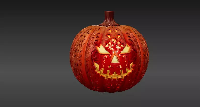 Pumpkin Candle Lantern 3D Print Model Halloween Pumpkin 3D model_6