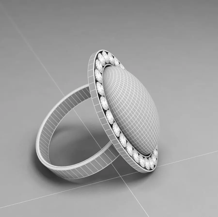 Opal Ring Low-poly 3D model_4