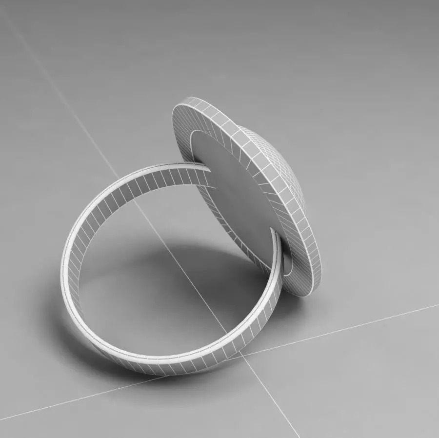 Opal Ring Low-poly 3D model_5