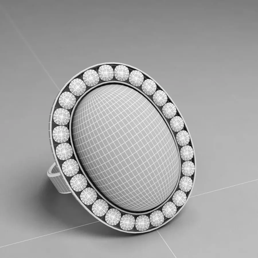 Opal Ring Low-poly 3D model_3