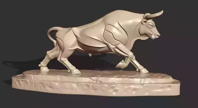BULL SCULPTURE ABSTRACT POWERFUL BUST 3D print model