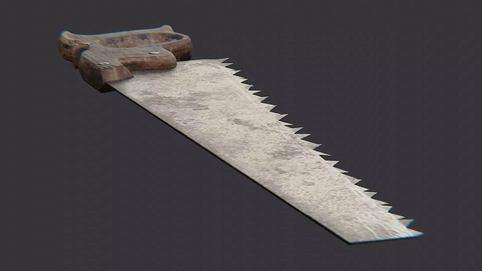 Hanging Saw Prop for Horror Scenes Low-poly 3D model_1