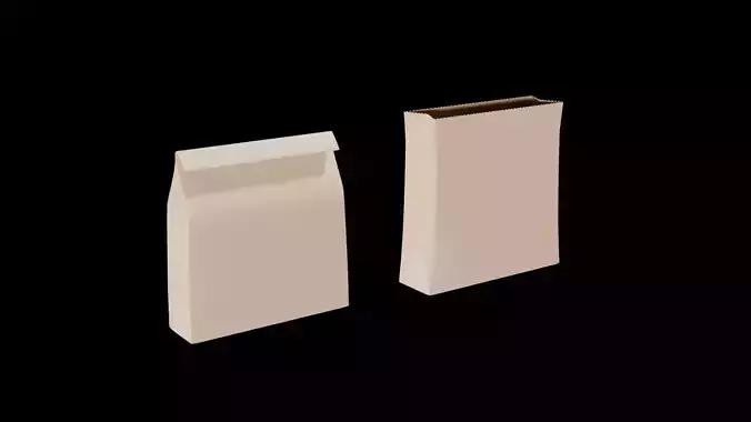 Paper Bag Mockup Folded Open Variants