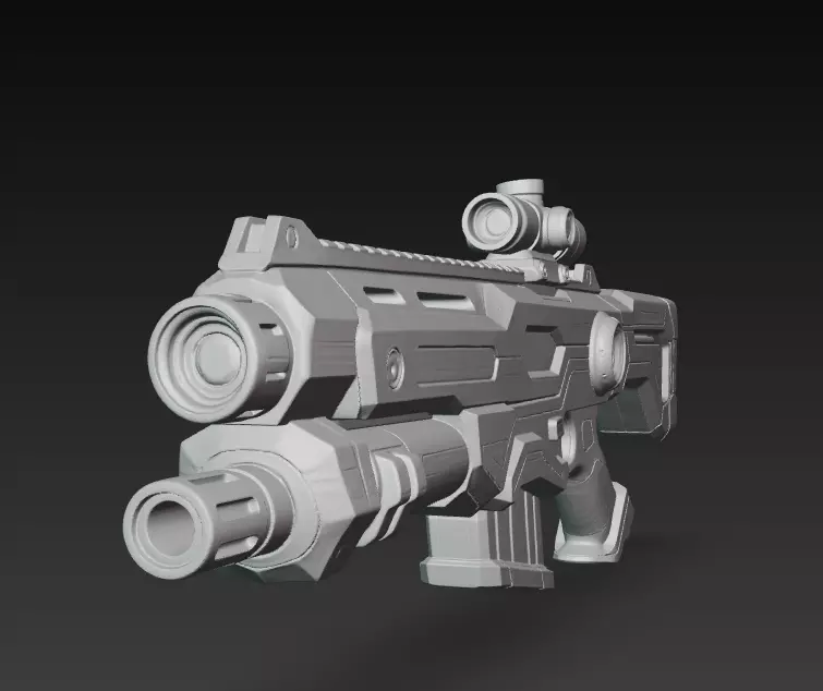 Sci-fi assault rifle 3D model_9