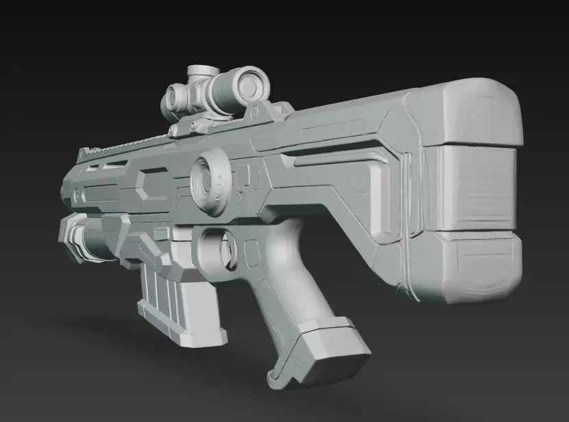 Sci-fi assault rifle 3D model_6