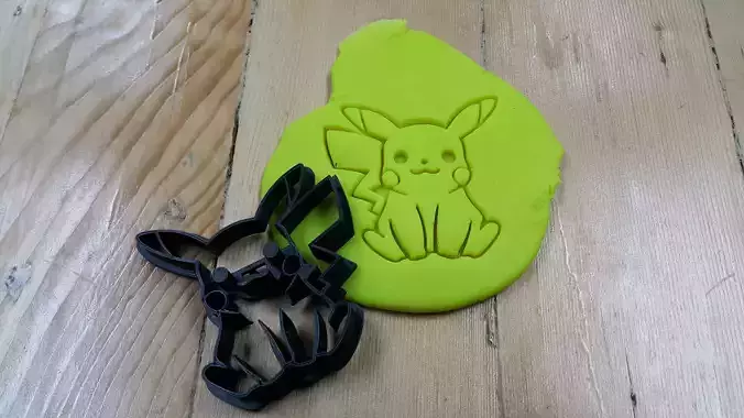 Pokemon Pikachu cookie cutter 3D print model