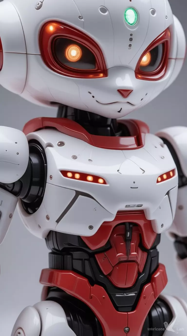 Cute Robot Bunny 3D Model Glowing Eyes Chibi Design Low-poly 3D model_8