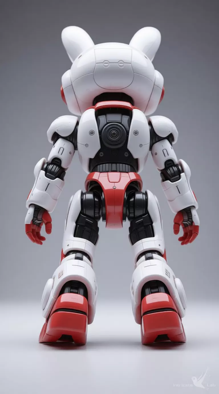 Cute Robot Bunny 3D Model Glowing Eyes Chibi Design Low-poly 3D model_4