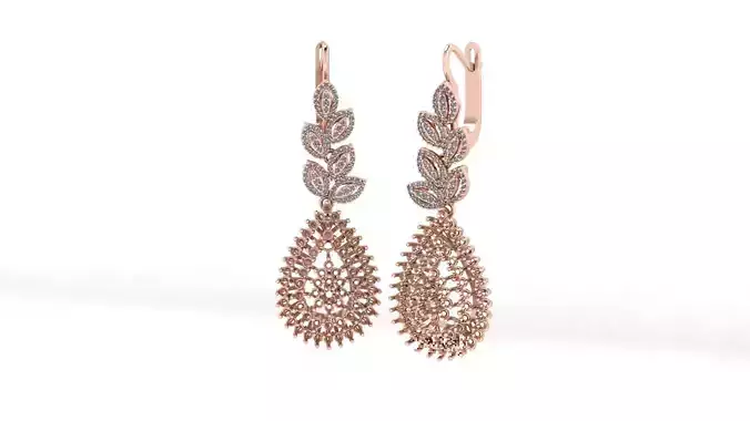 pear pave setting jewelry earring