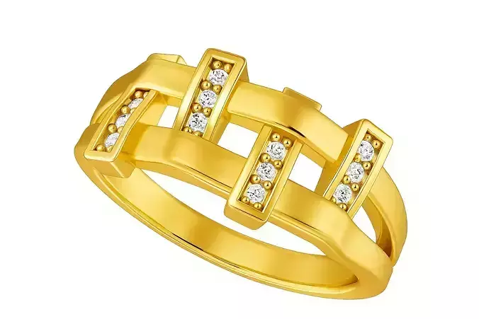 Interwoven Diamond Band Ring