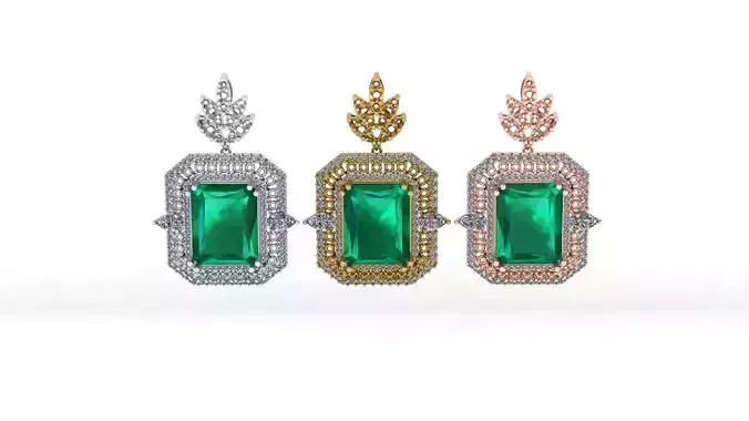emerald halo high jewelry pendant