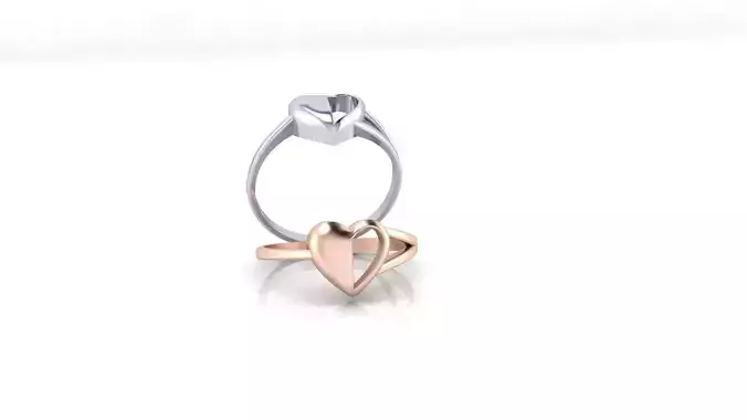 love heart gold ring