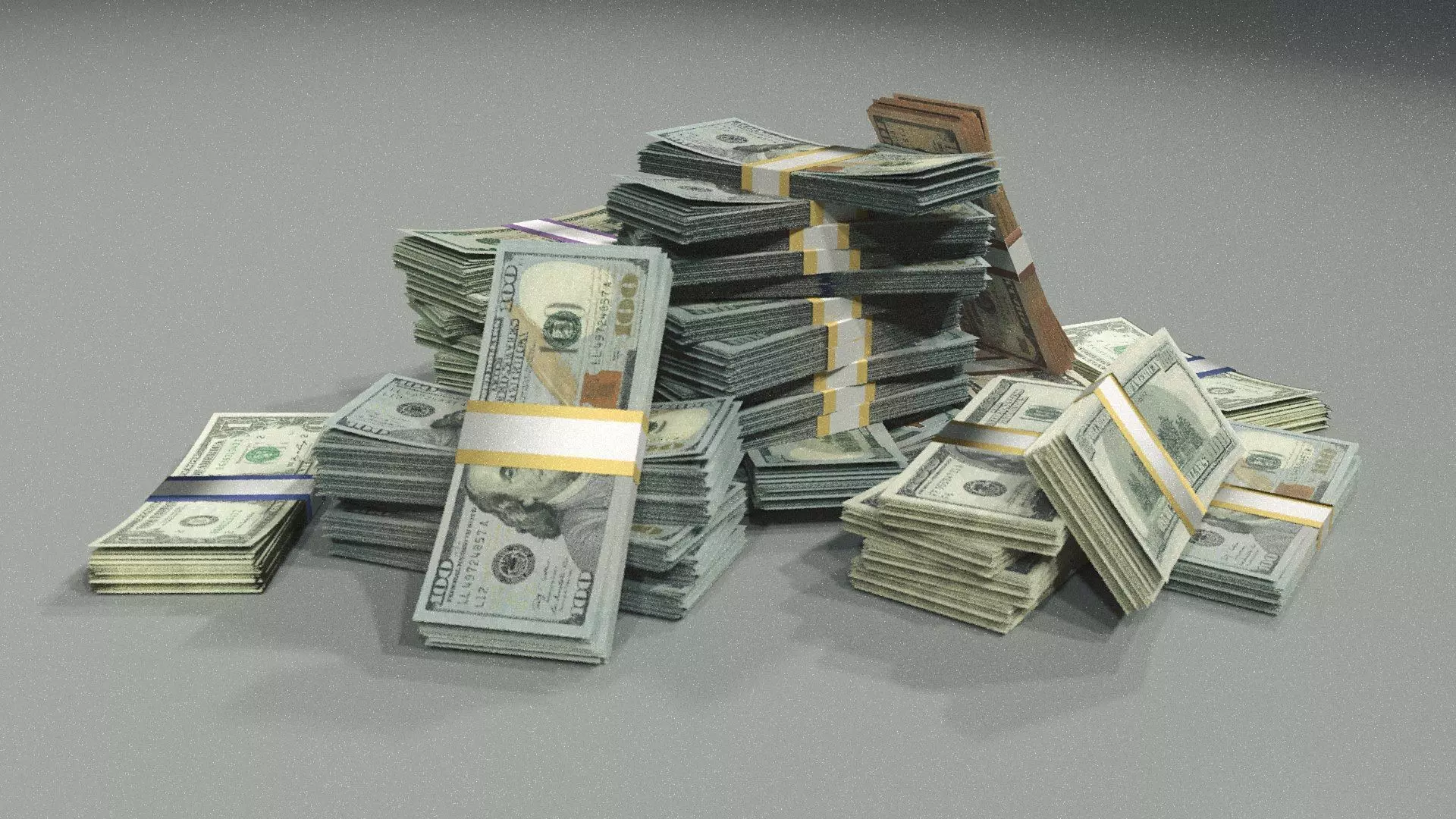 Stacks of Money 3D model_2